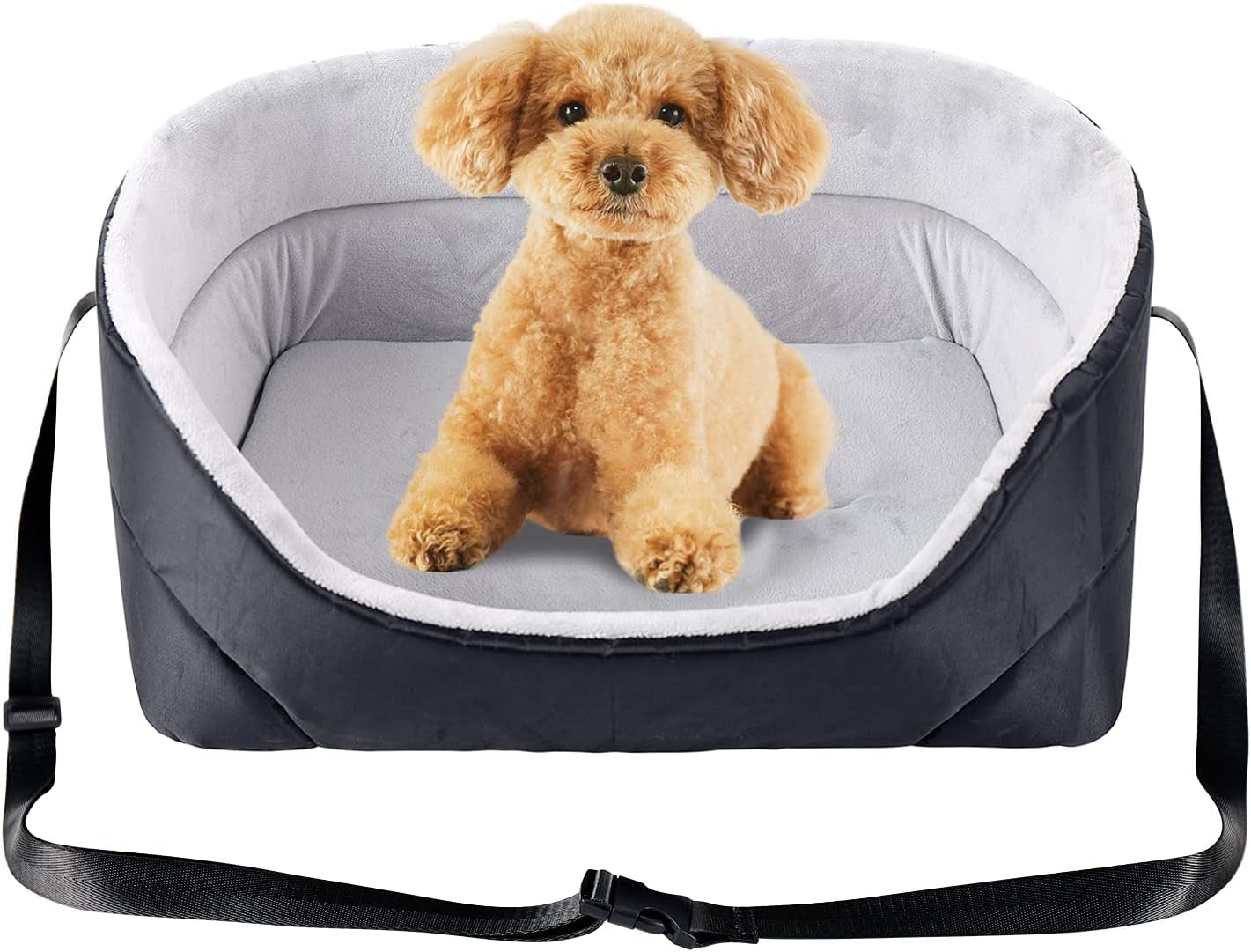 Dog Car Seat, Dog Booster Seat for Small Dogs or Cats Pet Travel Safety Car Seat Dog Bed for Car Non-Slip Washable Pet Car Seat for Dogs Comfortable Removable Cushion (Black)